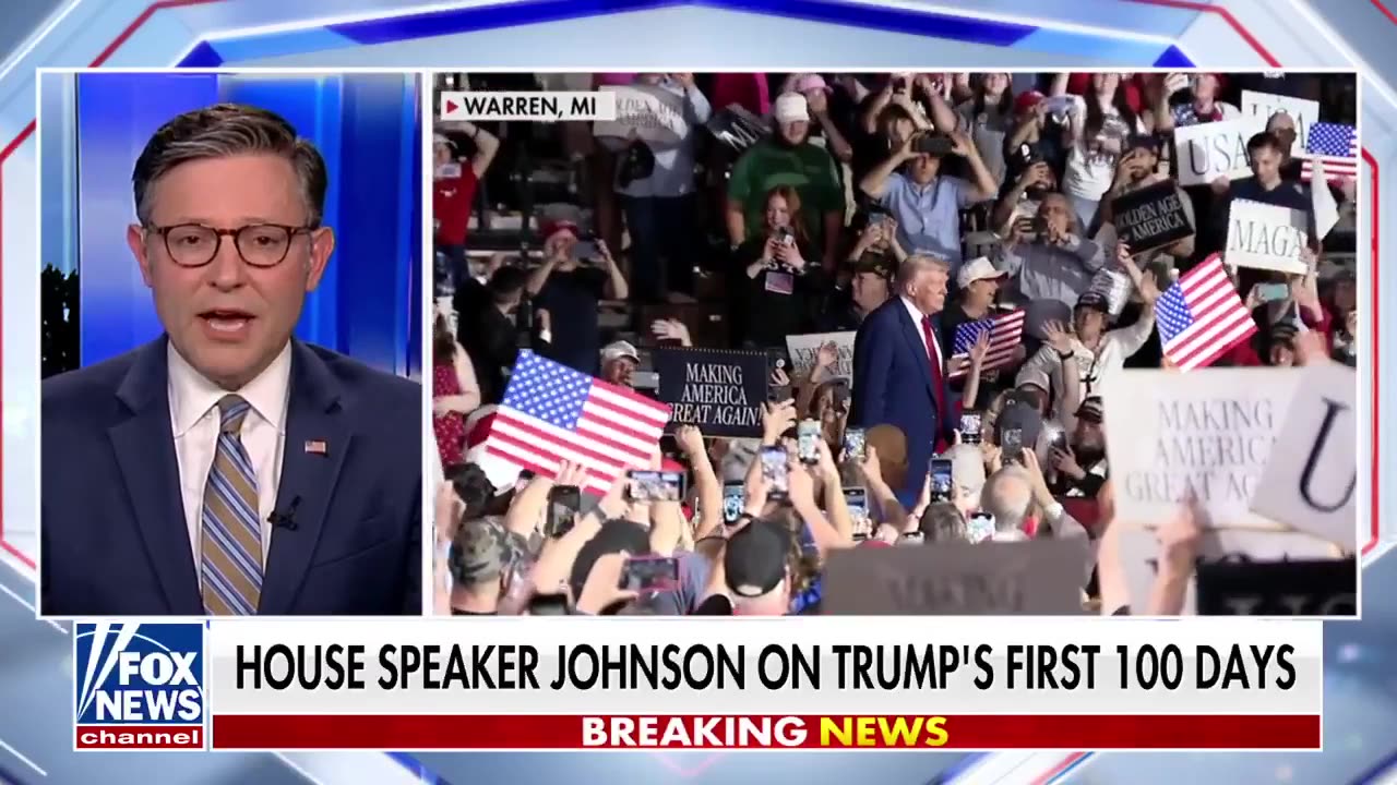 SPEAKER STOPS BY: Johnson Praises Trump's First 100 Days, 'A Great Start' [WATCH]