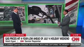 Gas prices hit their lowest point in four years ahead of the 4th of July weekend.