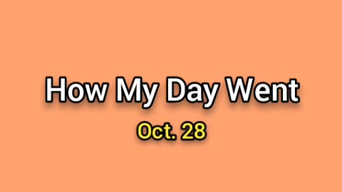 How My Day Went (Oct. 28)