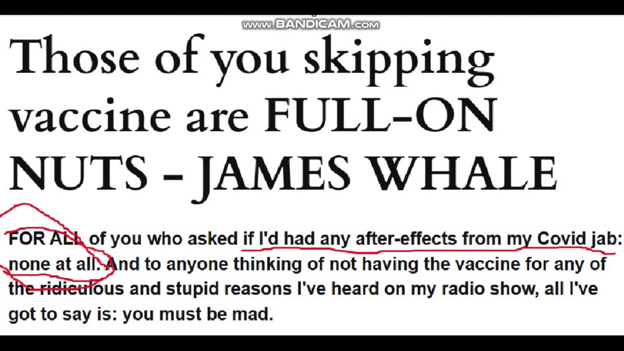 JAMES WHALE - THOSE OF YOU SKIPPING VACCINES ARE FULL-ON NUTS