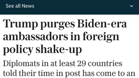 The Recalling of Senior Diplomats and Ambassadors