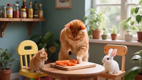Ginger and Mama Cat Rescue an Abandoned Bunny Who Finally Feels a Mother's Love Again
