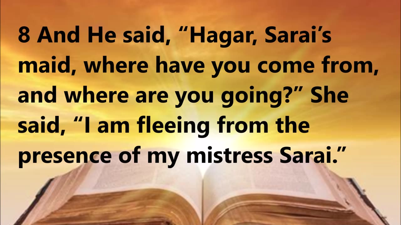 The Angel of the Lord appears to Hagar and instructs her.