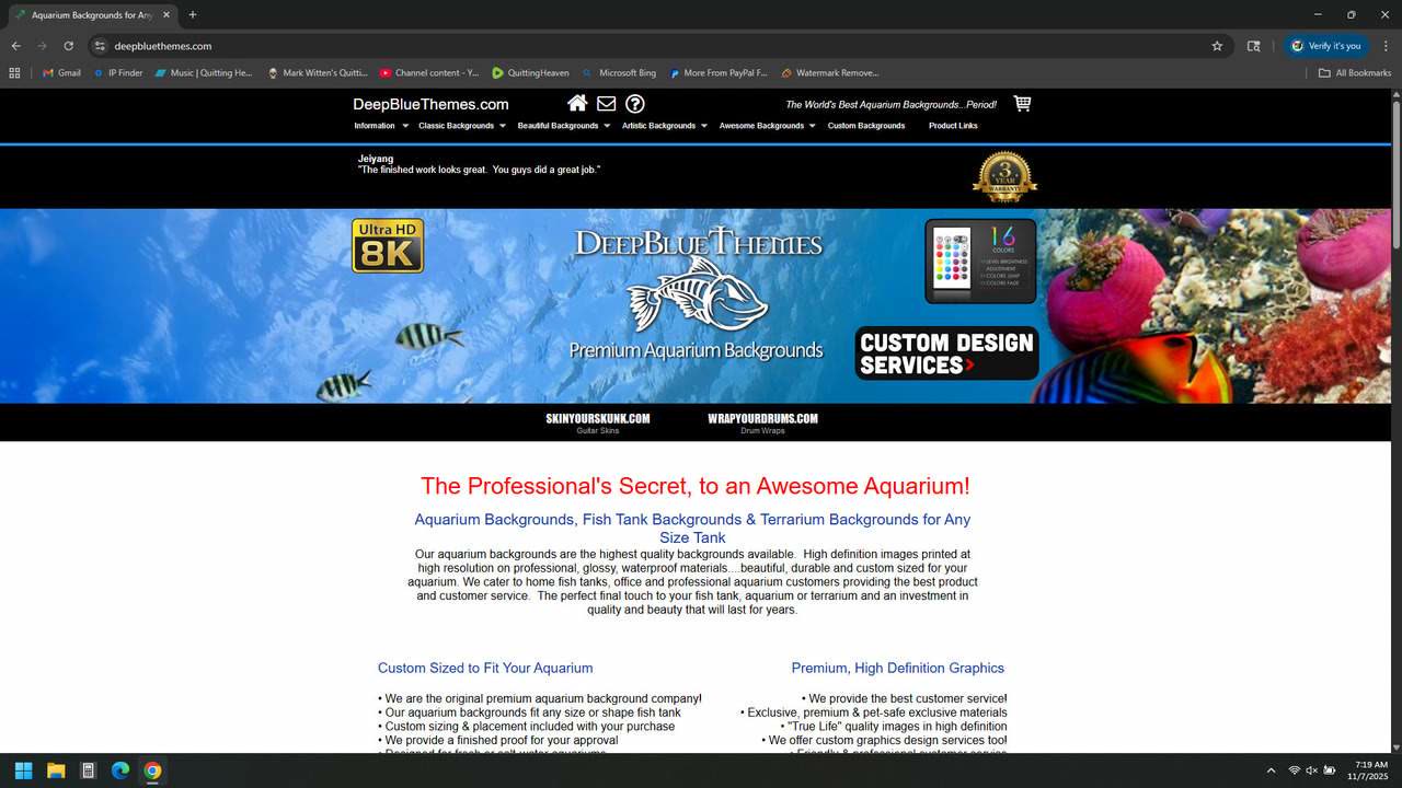 DeepBlueThemes.com Aquarium Backgrounds Link Below