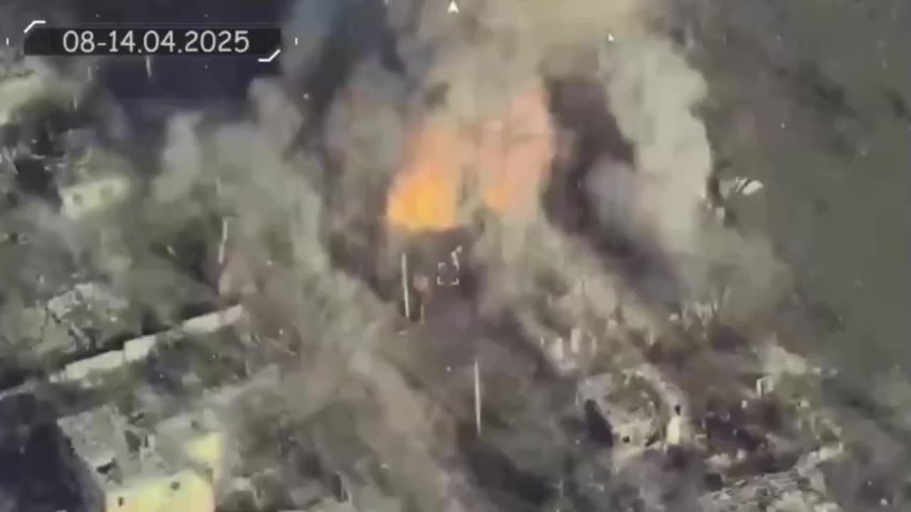 Incoming Drone Sets Off Russian Munitions(Insane)