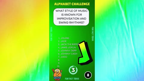 All Quiz Answers start with the letter "J" - Alphabet Challenge