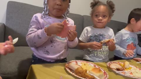 Little Girl Is Grateful for a Full Plate