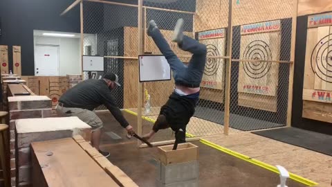 Handstand Axe Throw
