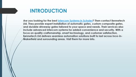 Looking for the best Intercom Systems in Scholes