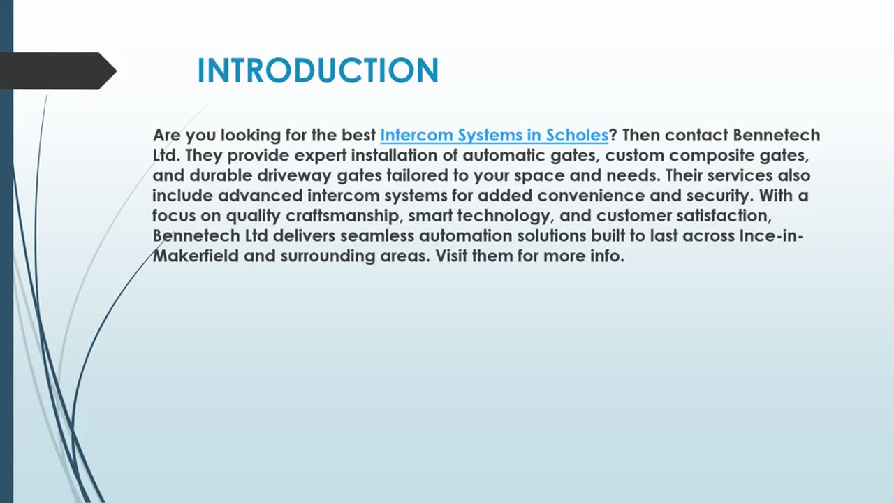 Looking for the best Intercom Systems in Scholes