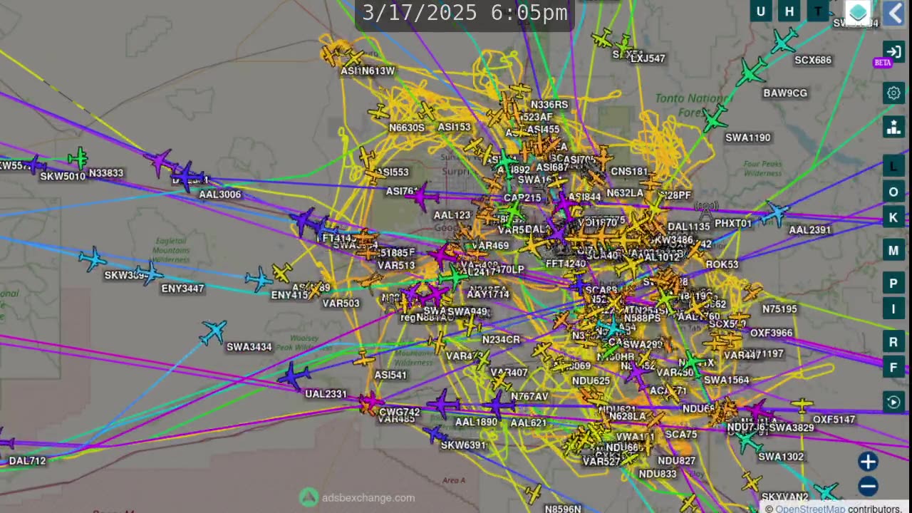Another Big Time Lapse Video of Phoenix Arizona airline mafias - March 23 2025 - no audio -