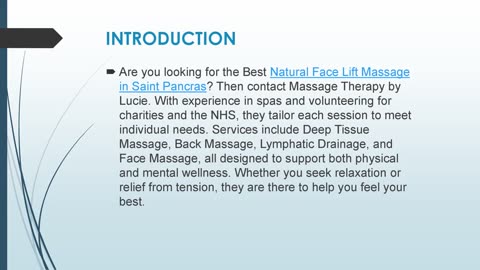 Best Natural Face Lift Massage in Saint Pancras