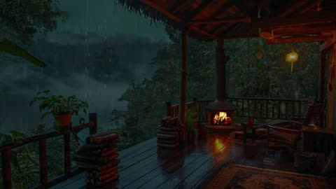 Serene Fireplace & Rainstorm Blend