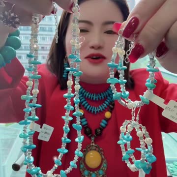 250611-12 Turquoise & Pearl Set: Deep-Sea Fantasia Around the Neck and Wrist