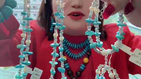 250611-12 Turquoise & Pearl Set: Deep-Sea Fantasia Around the Neck and Wrist