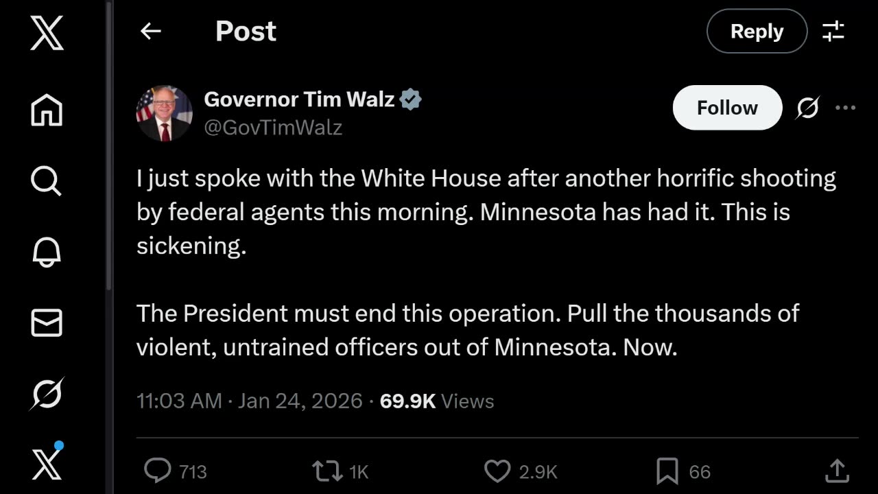 BREAKING: ICE SHOOTING IN MINNESOTA, Tim Walz Demanding The Operation To End
