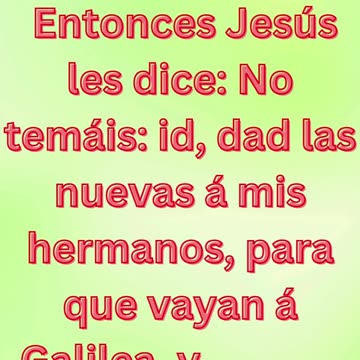 «No teman; vayan y anuncien» Mateo 28:10 #shorts #youtube #ytshorts #shortvideo #youtubeshorts #yt