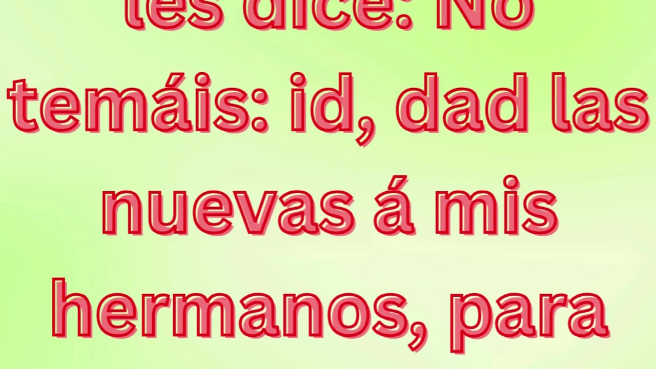 «No teman; vayan y anuncien» Mateo 28:10 #shorts #youtube #ytshorts #shortvideo #youtubeshorts #yt