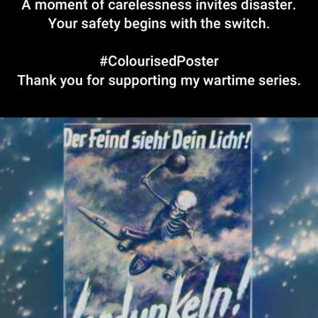 Enemy Sees Your Light Blackout Propaganda Poster #ColourisedHistory