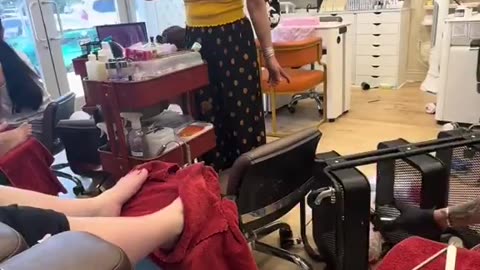 Black woman destroys Asian shop
