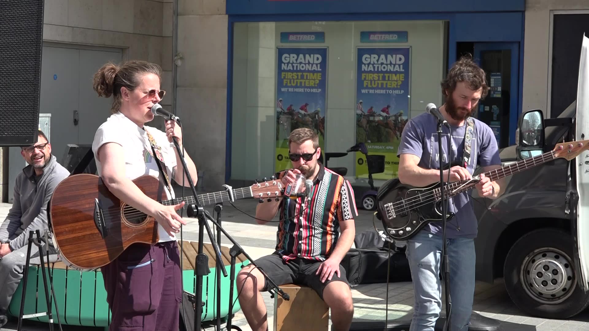 Manuka Trio Promoting Argyl Summer music.. Plymouth City Center 6th April 2025. . Part 1