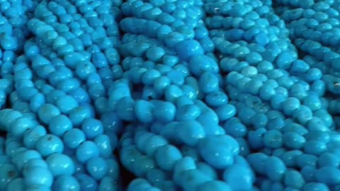20250626-9 Sleeping Beauty Natural Turquoise Bead Strand: Deep-Sea Realm Blues Code Chain
