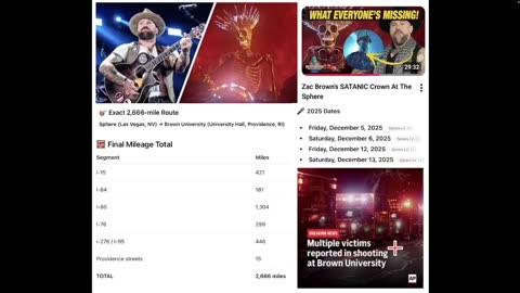 Zac BROWN Satanic Sphere show connected to BROWN University Shooting 446