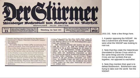 1931 Der Sturmer - Christian Cross & Hakenkreuz are together / save small business / martyrs