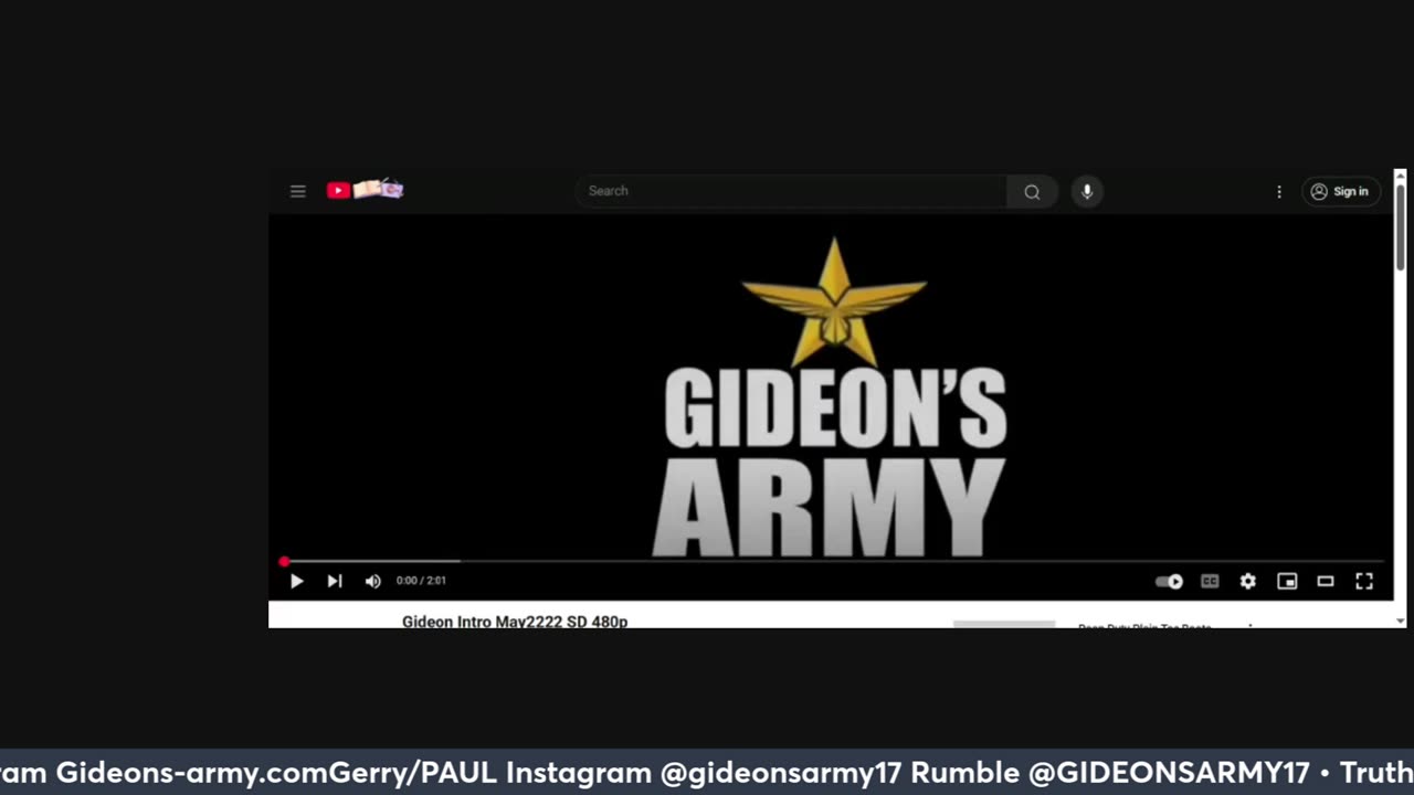 GIDEONS ARMY MONDAY LIVE 8/18 @ 930 AM EST..