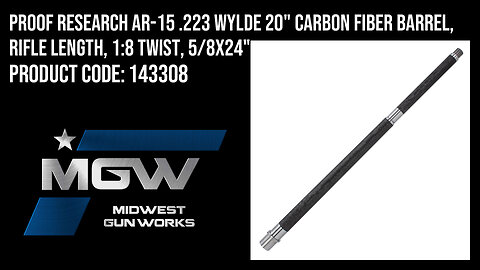 PROOF Research AR-15 .223 Wylde 20" Carbon Fiber Barrel, Rifle Length, 1:8 Twist, 5/8x24" - 143308