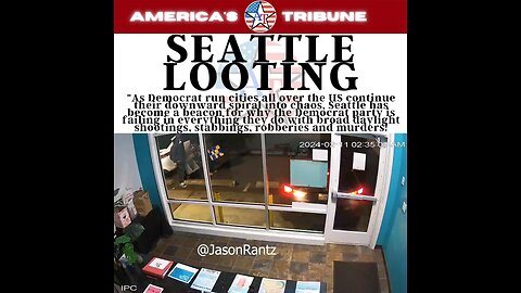 Seattle Looting of a Smoke shop being smashed with a car and robbed.