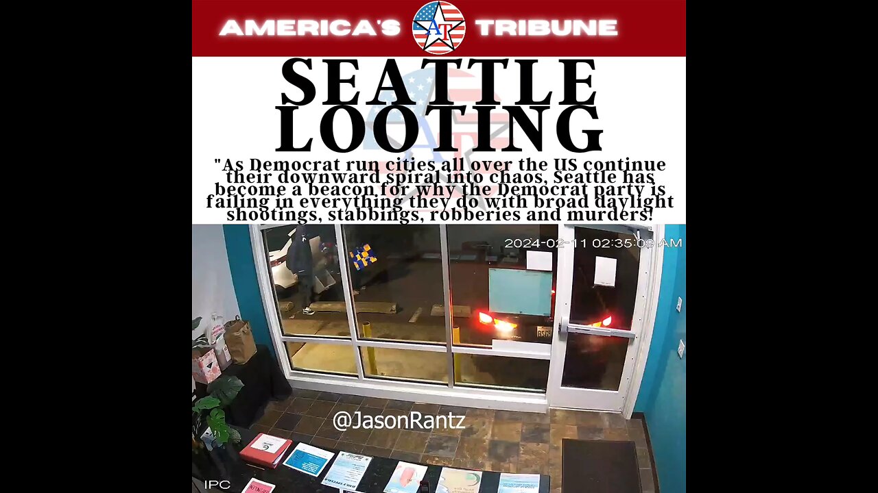 Seattle Looting of a Smoke shop being smashed with a car and robbed.