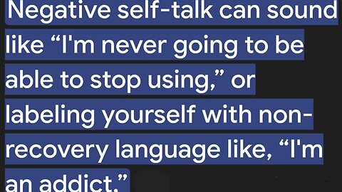 Negative Self Talk