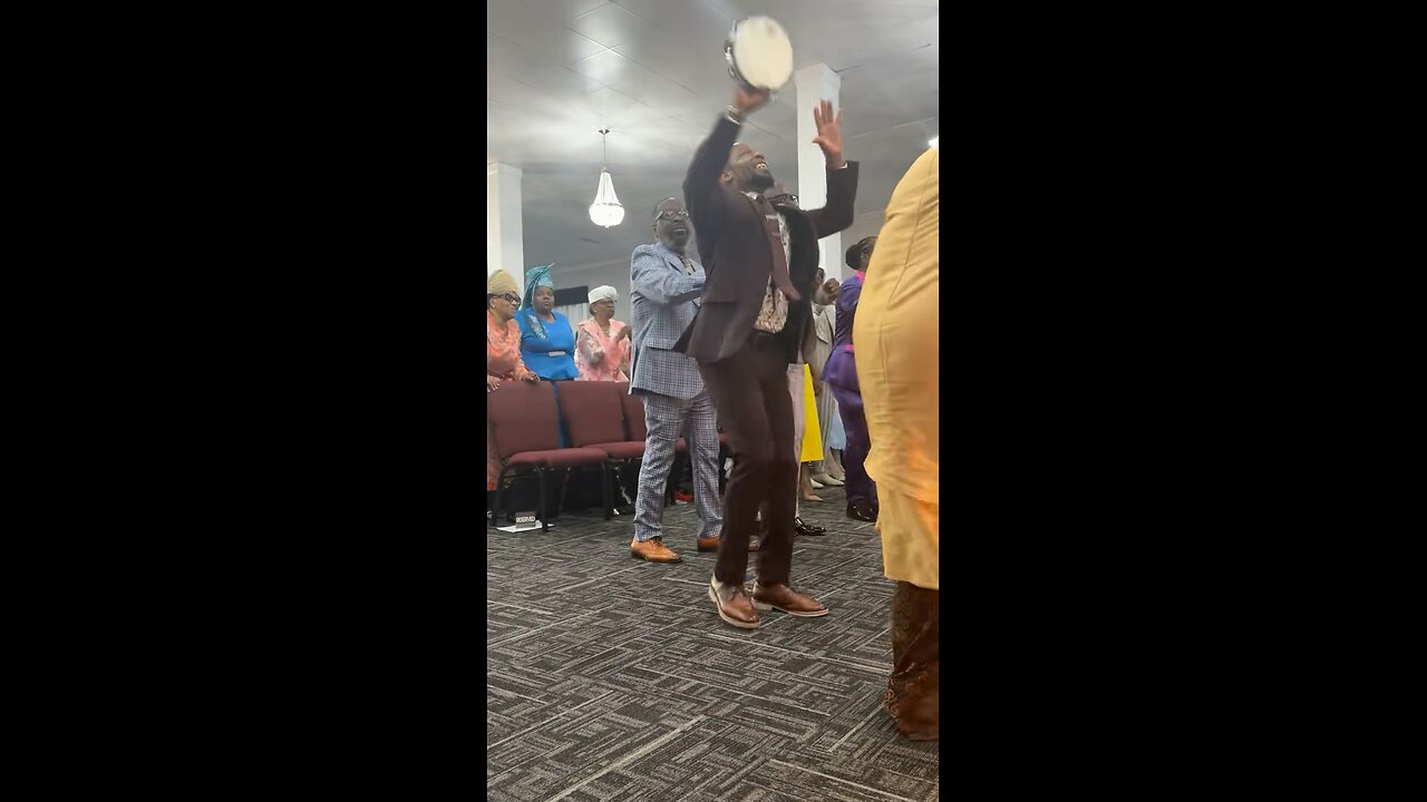 Guy with tambourine - praise break