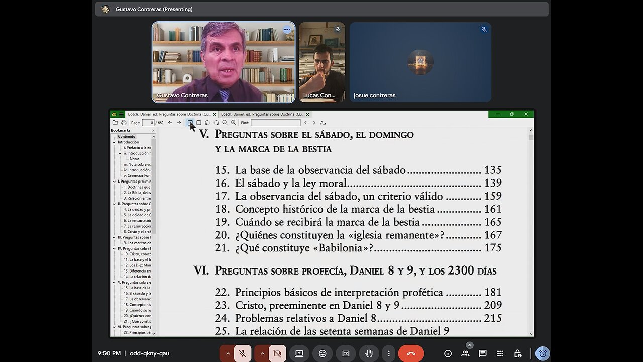 Los adventistas del séptimo día responden Preguntas sobre doctrina (QOD): Índice Google Meet
