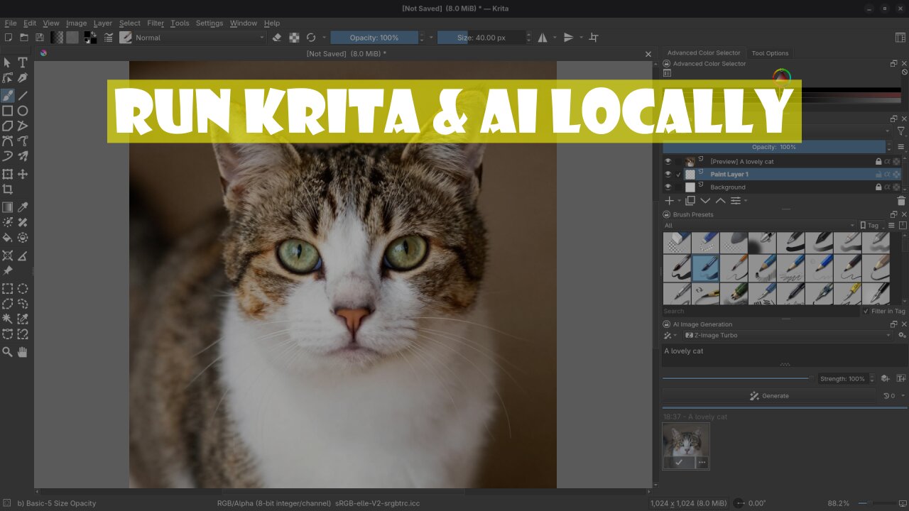 Run AI Image Generation in Krita Using ComfyUI
