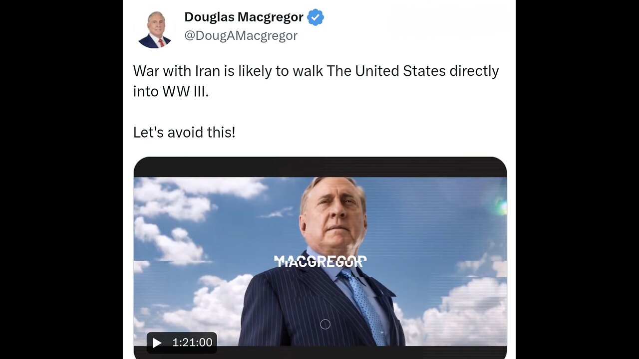 Douglas Macgregor ~ Discusses War