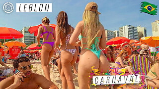 Walking in the LEBLON BEACH CARNAVAL — Rio de Janeiro, Brazil 2025 【 4K UHD 】