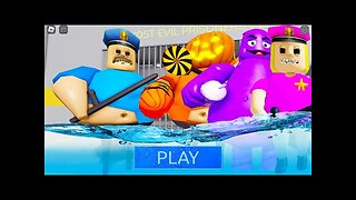 WATER MODE! UPDATE BARRY'S PRISON RUN! And BECOME HALLOWEEN BARRY, TEAM POLICE HAPPY NEW YEAR! #Obby
