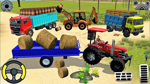 Load Bori into a JCB Tractor Trolley challenge| Dumper Truck and Lorry Truck Loading Bori in Game#12