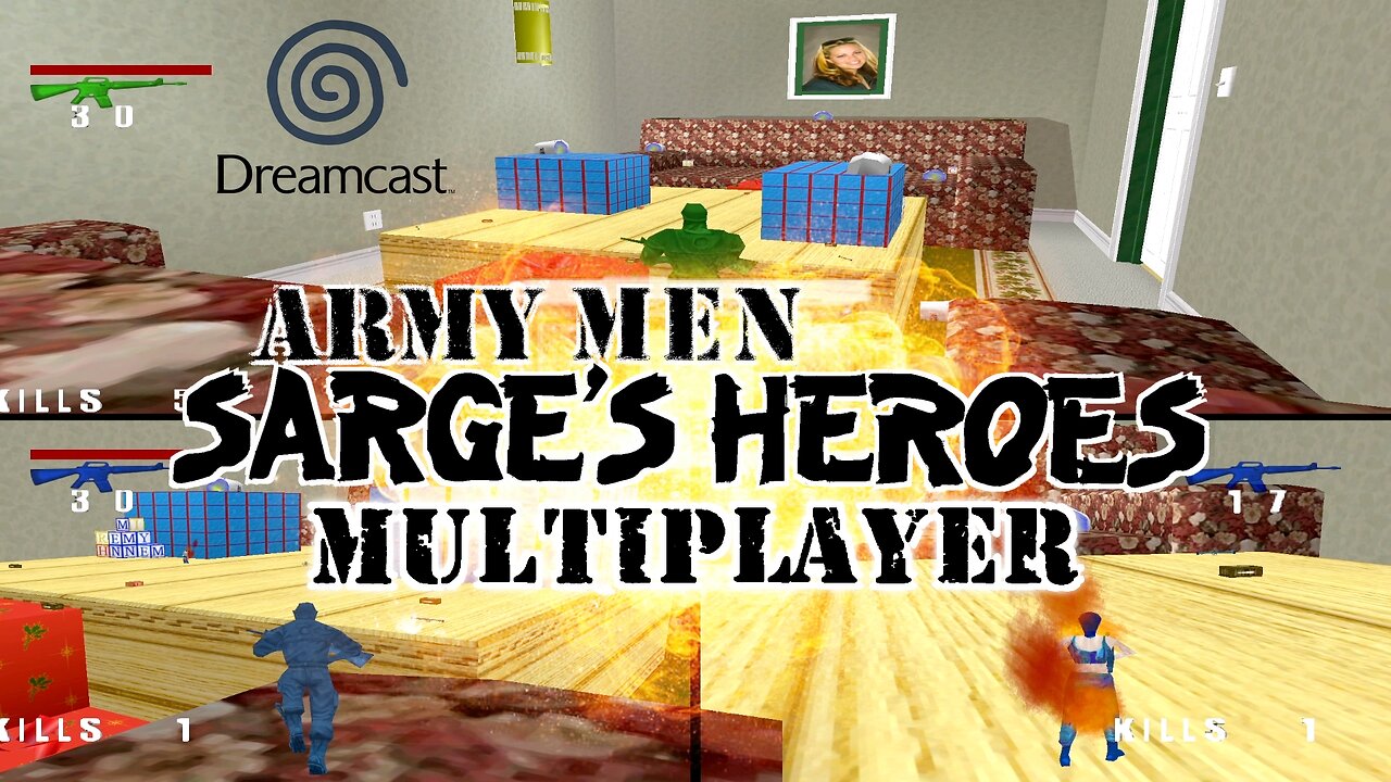 Army Men: Sarge's Heroes - Multiplayer Deathmatch: Living Room - Sega Dreamcast