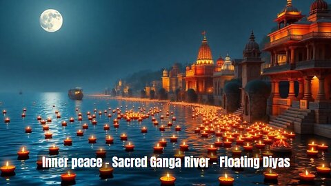 Inner peace - Sacred Ganga River - Floating Diyas