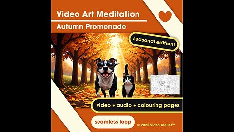 Video Art Meditation Relaxation Stress-Relief Autumn Colouring Pages Animal 4K Halloween Lofi Music