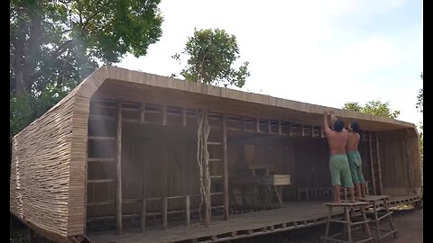 Builder Man Building Millionaire Crafting Bamboo Villa, Next Swimming Pools