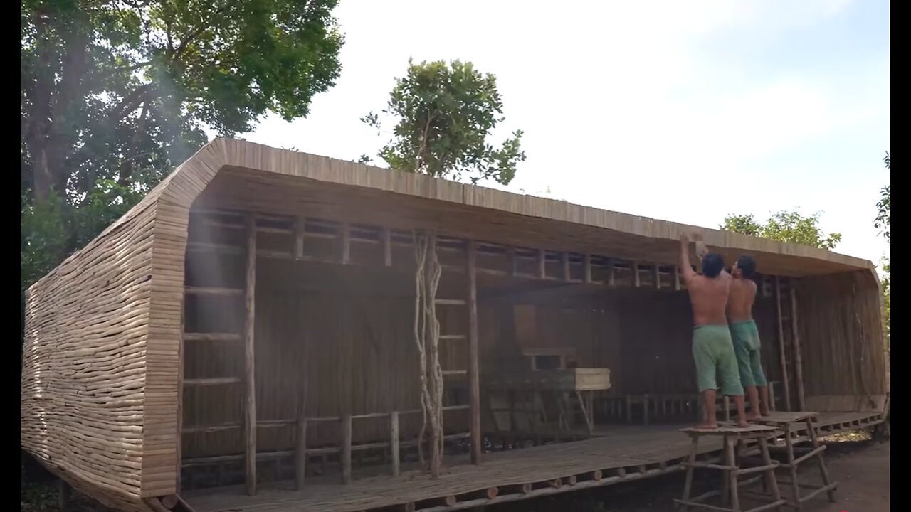 Builder Man Building Millionaire Crafting Bamboo Villa, Next Swimming Pools