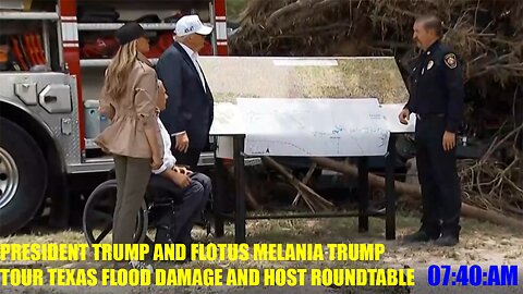 PRESIDENT TRUMP AND FLOTUS MELANIA TRUMP TOUR TEXAS FLOOD DAMAGE AND HOST ROUNDTABLE