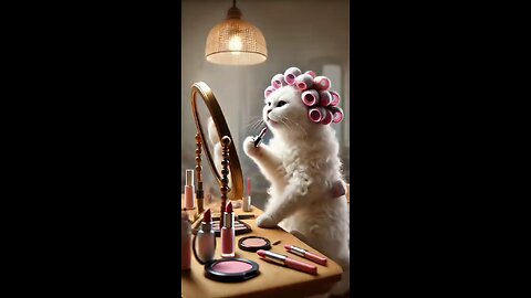 "Cat Party Makeover! 🐱🎉💄 Too Cute & Funny!"