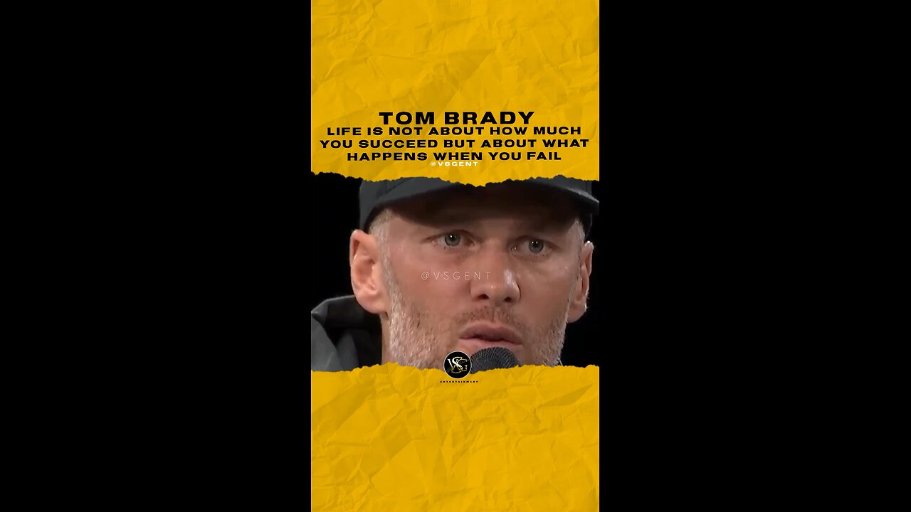 @tombrady Life is not about how much you succeed but about what happens when you fail