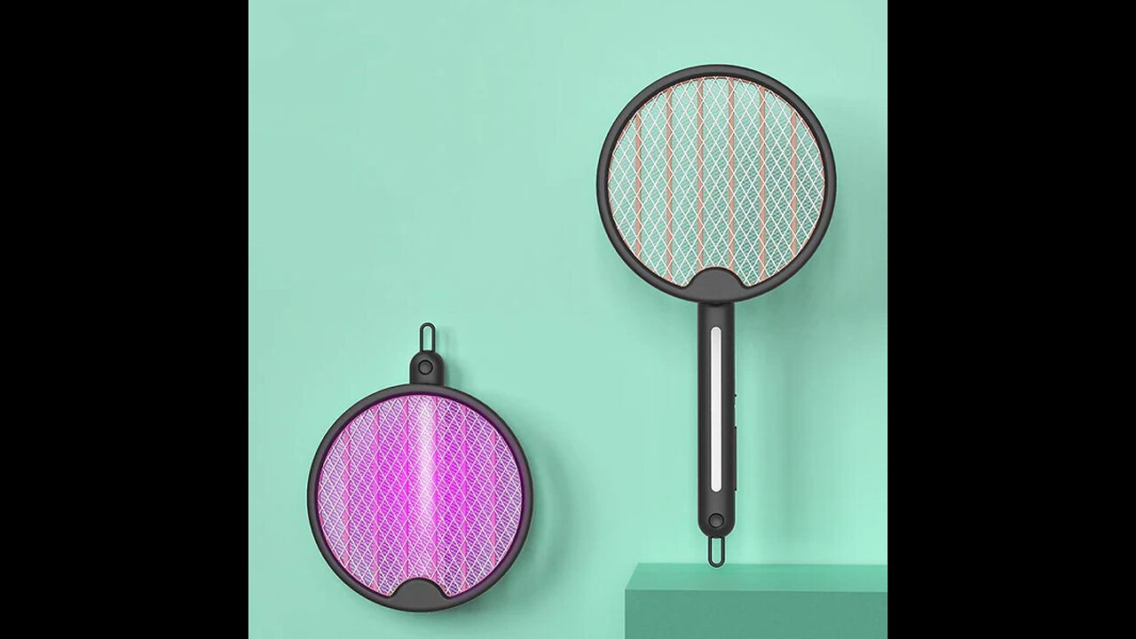 Foldable Rechargeable Electric Fly Swatter with UV Light, for Mosquito, Fly, Gnat, Wasp