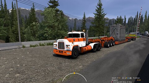 ATS, Uphill 7% grade, Mack R, 78 t, manual transmission
